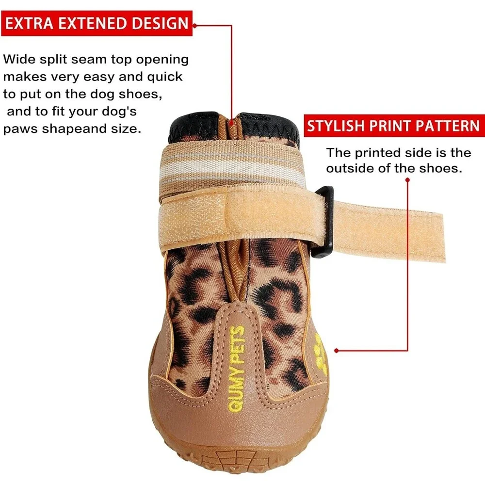 Dog Boots & Paw Protectors, Leopard, Size‎ 3